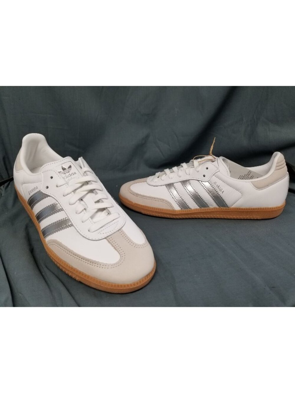 Adidas Samba OG White Silver Metallic Grey Women's JI2725 Size 8 NEW NO BOX!